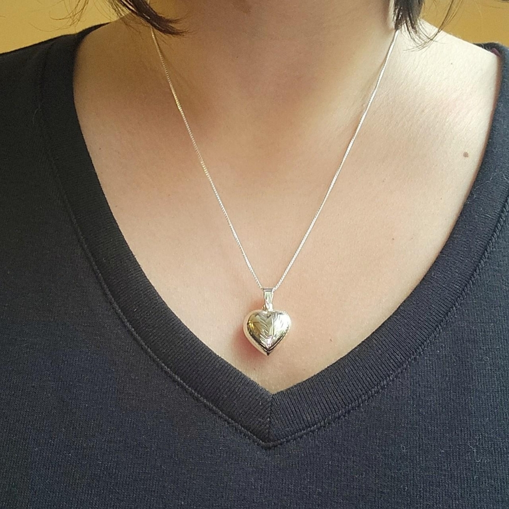 Handmade New 925 Sterling Silver Heart Necklace
